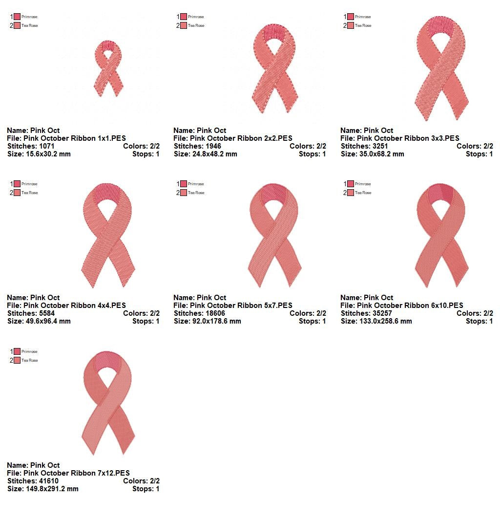 Matriz de Bordado Símbolo Outubro Rosa – Ponto Cheio