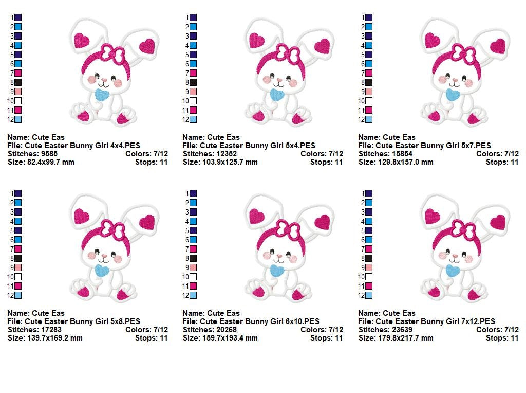 Matriz de Bordado Coelhinha Charmosa – Aplique para Bebê