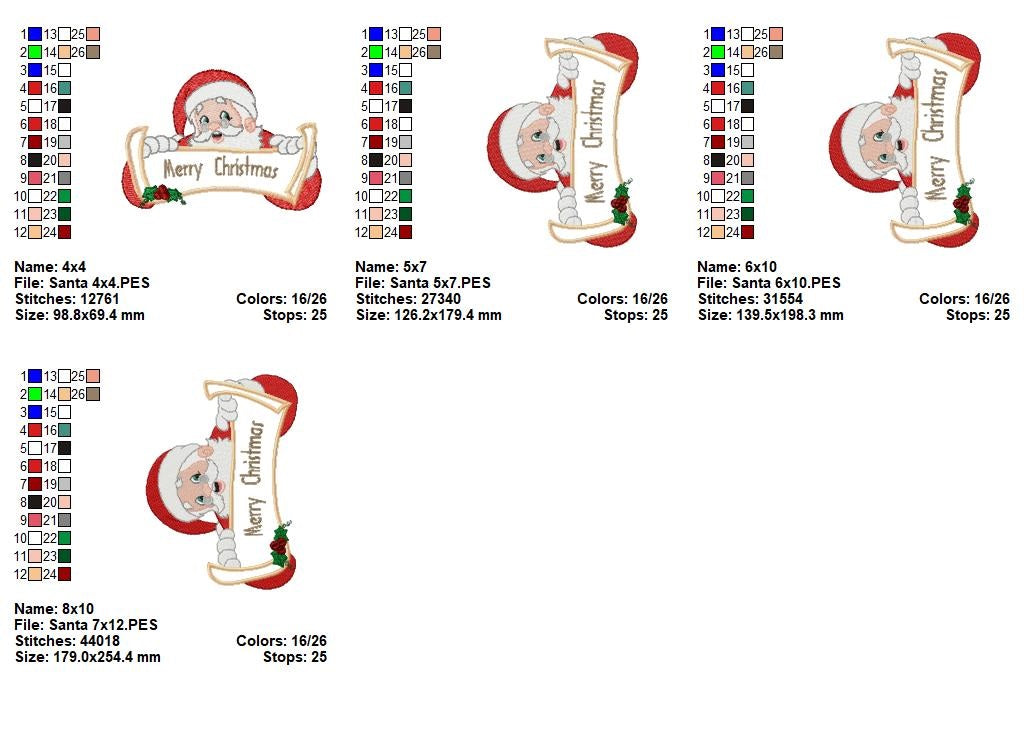 Matriz de Bordado Papai Noel Merry Christmas – Aplique