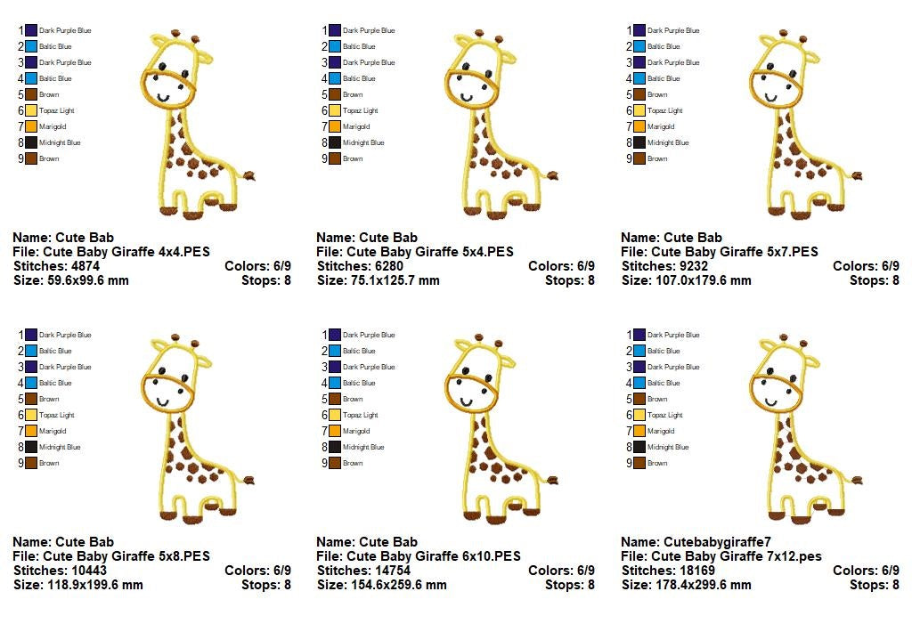 Matriz de Bordado Girafinha Fofinha – Aplique