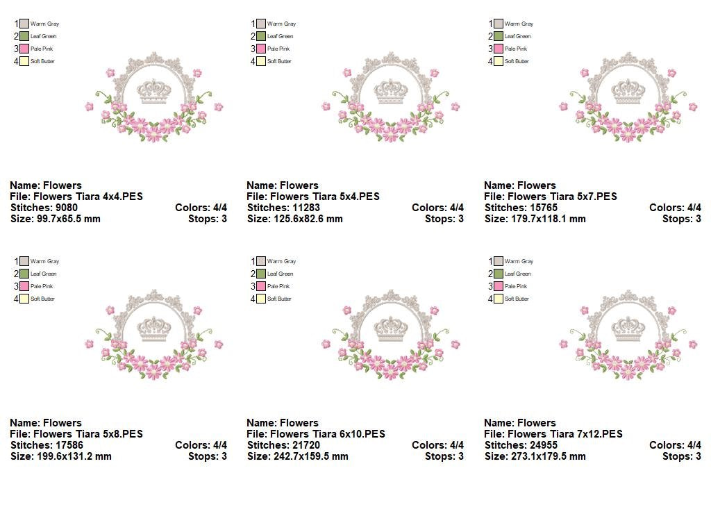 Matriz de Bordado Moldura Coroa Floral – Ponto Cheio