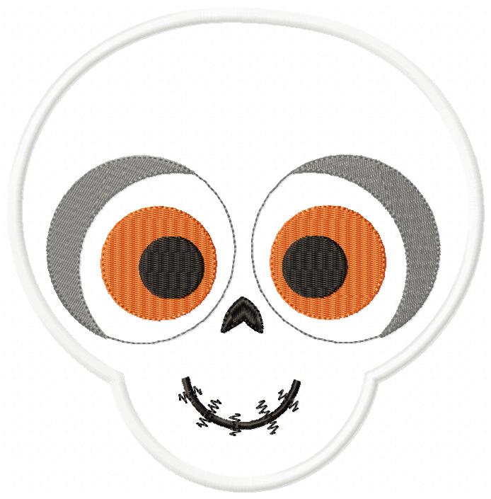 Matriz de Bordado Caveira com Olhos Grandes – Aplique Menino