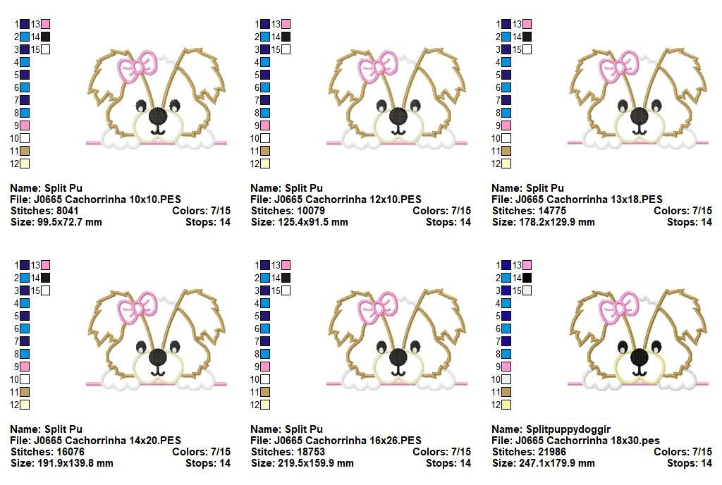 Matriz de Bordado Cachorrinha Charmosa – Ponto Aplique
