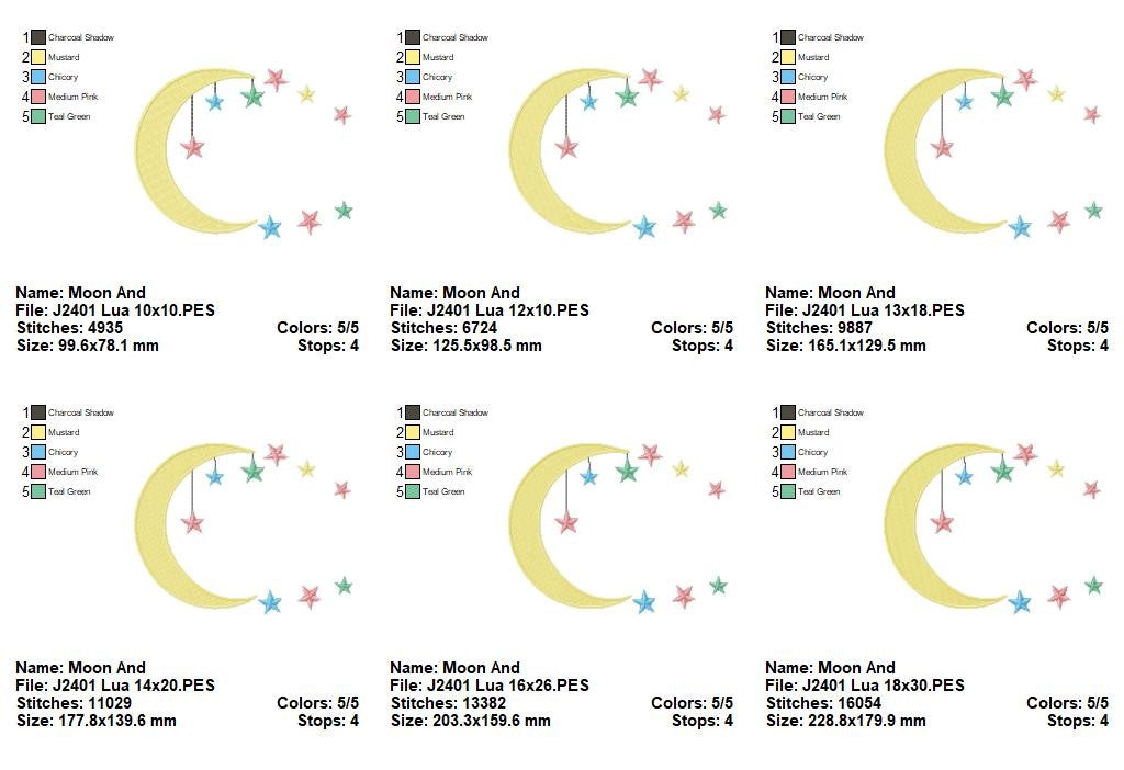 Matriz de Bordado Lua Encantada para Personalizar – Fill Stitch