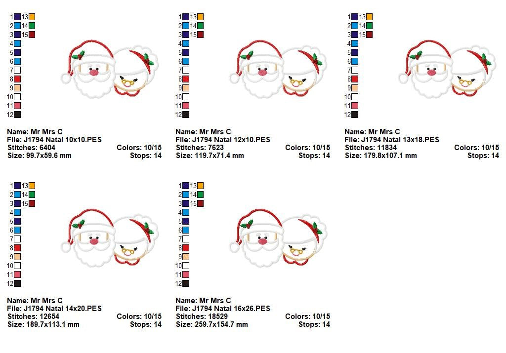 Matriz de Bordado Casal Noel – Aplique