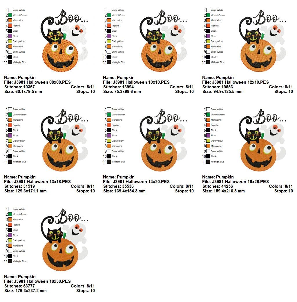 Matriz de Bordado Halloween Boo – Ponto Cheio