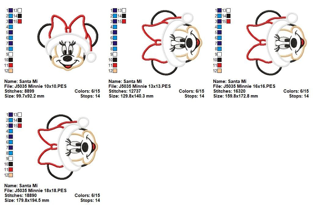 Matriz de Bordado Minnie Natal Encantado - Aplique