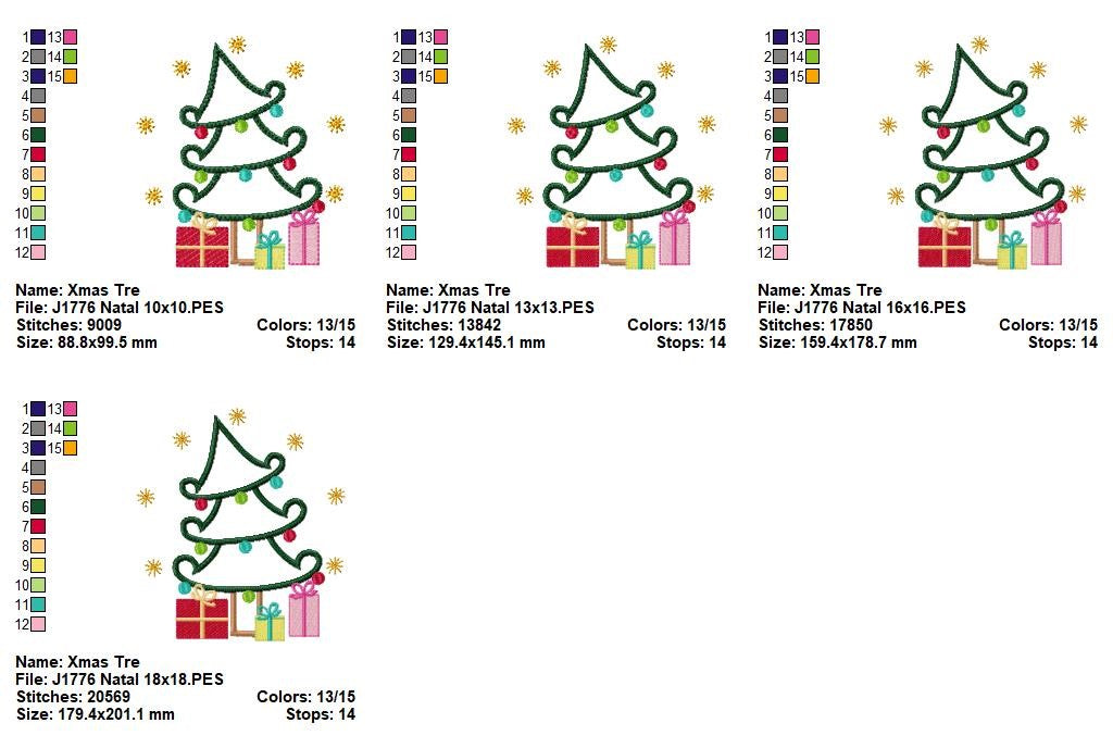 Matriz de Bordado Árvore de Natal – Aplique