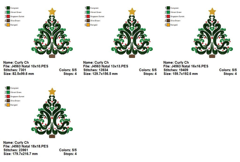 Matriz de Bordado Árvore de Natal – Ponto Satim