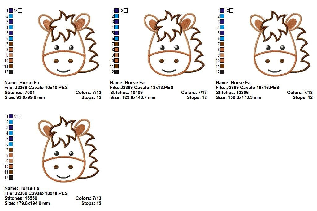 Matriz de Bordado Cavalo Fofo – Aplique