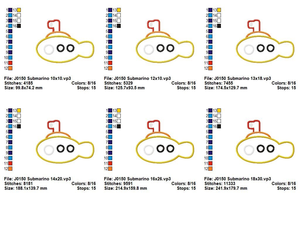 Matriz de Bordado Submarino Lúdico – Aplique