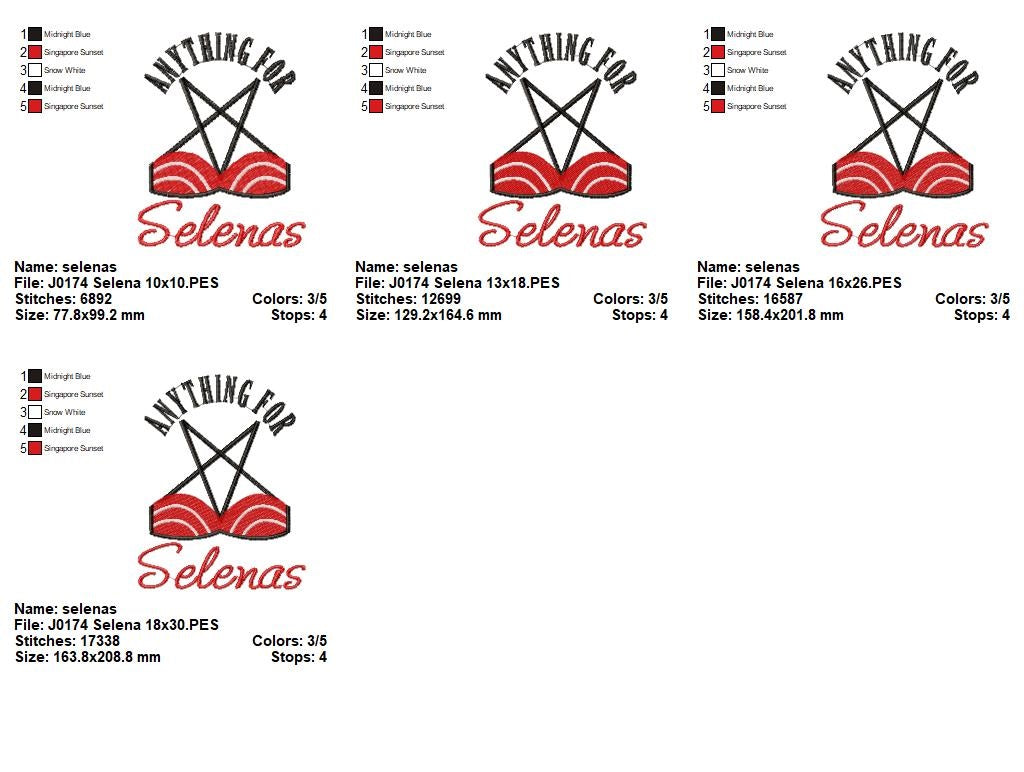 Matriz de Bordado Anything for Selenas – Ponto Cheio