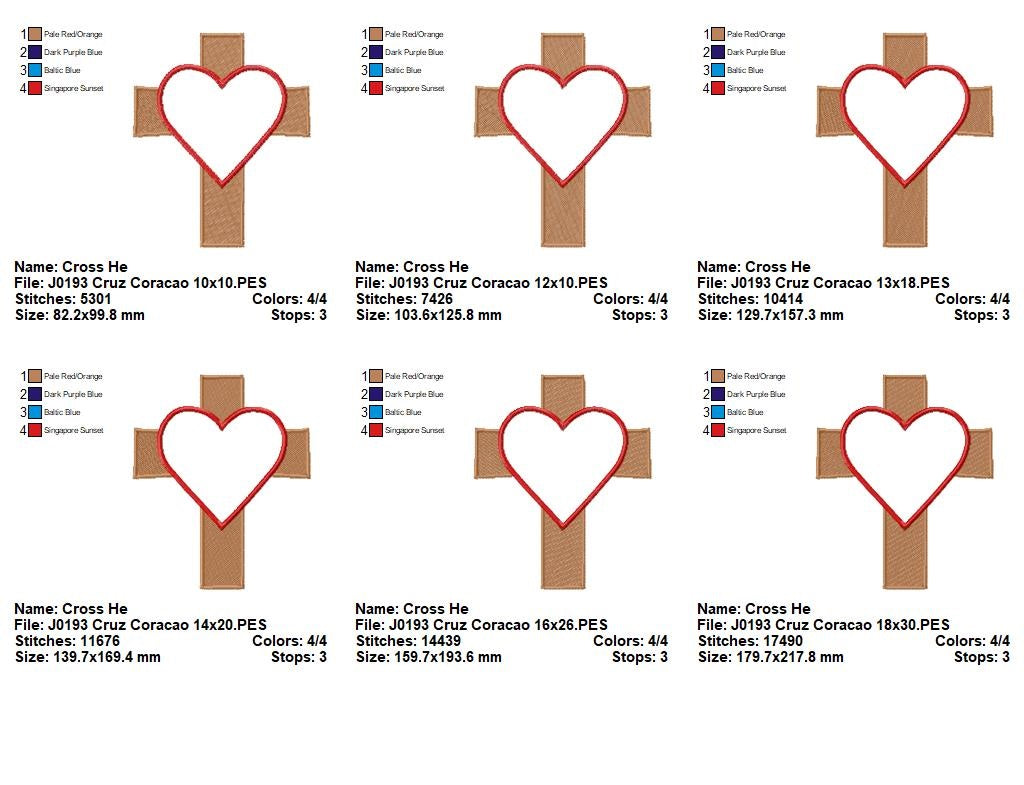 Matriz de Bordado Fé e Amor na Cruz - Aplique