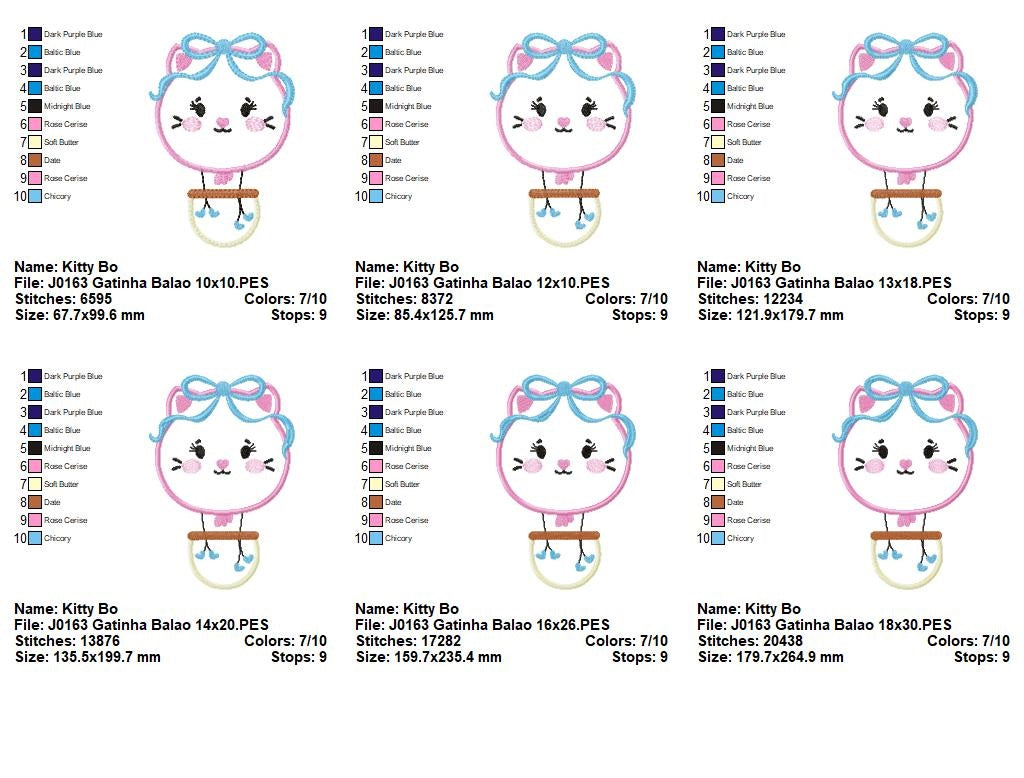 Matriz de Bordado Coleção Balões com Carinhas Fofas – Aplique